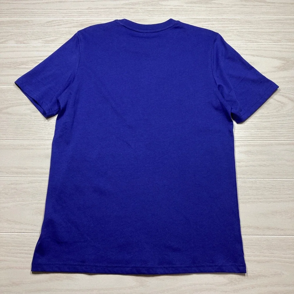 Adidas Men's Summer Heat Spellout‎ Logo T-Shirt Short Sleeve Indigo Size Small
